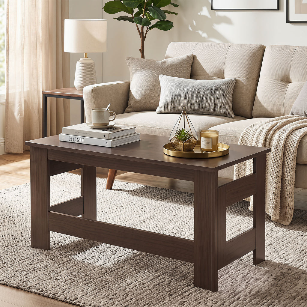 Folding Coffee Table – Portable Low Floor Table with Foldable Legs for Living Room