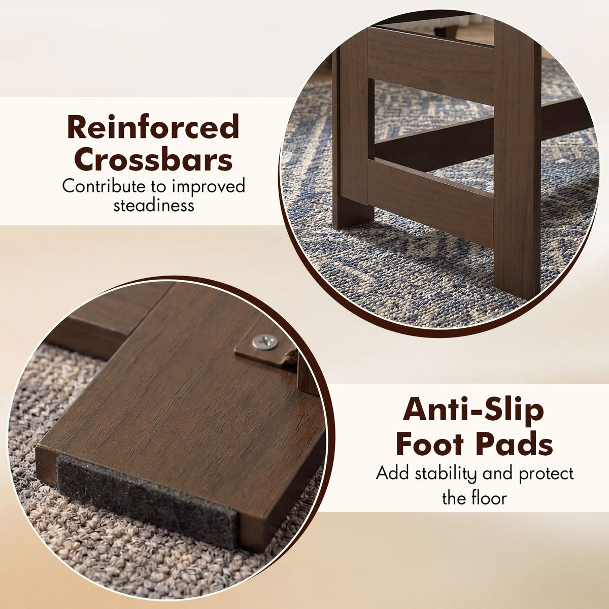 Folding Coffee Table – Portable Low Floor Table with Foldable Legs for Living Room
