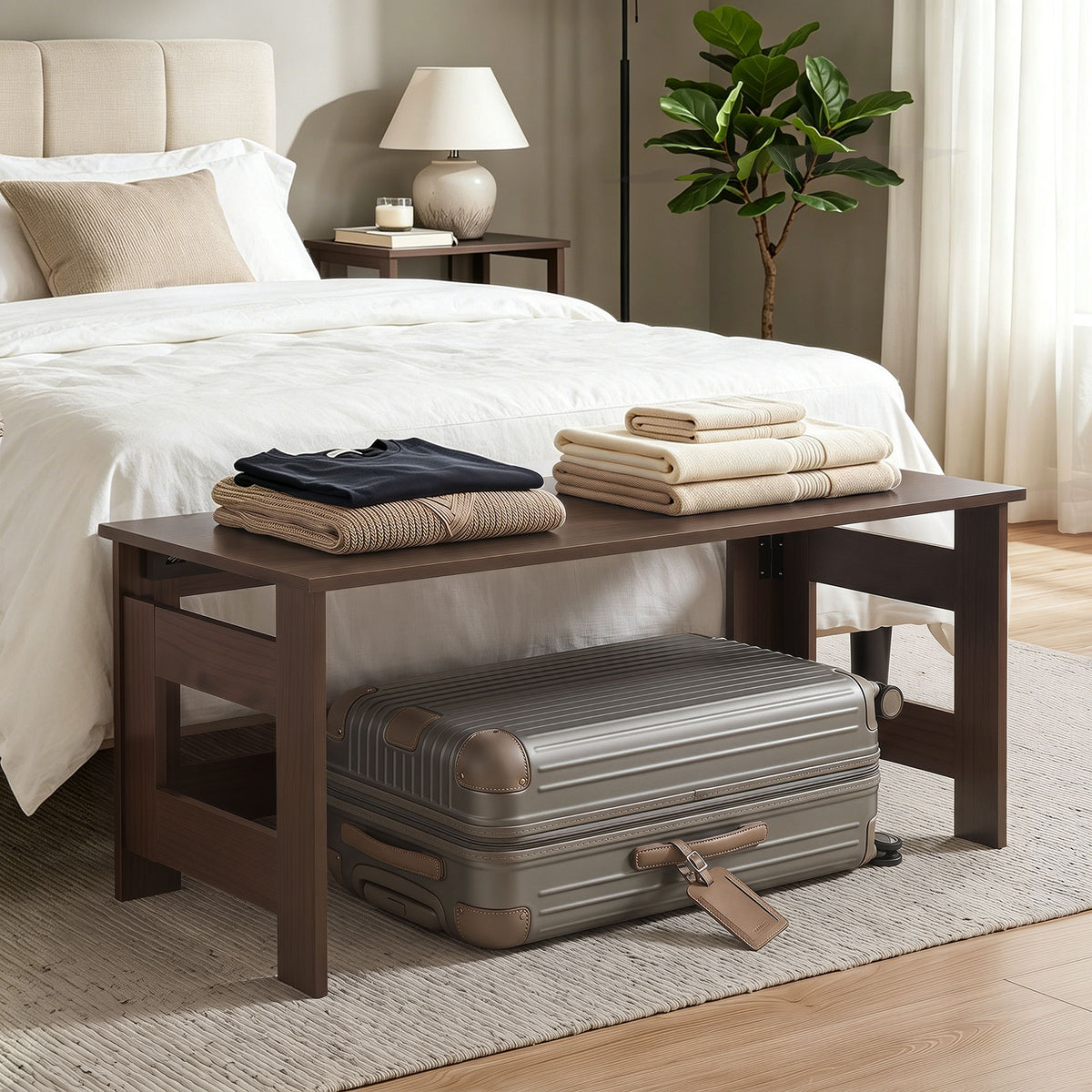 Folding Coffee Table – Portable Low Floor Table with Foldable Legs for Living Room