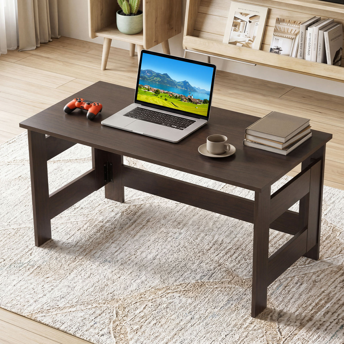Folding Coffee Table – Portable Low Floor Table with Foldable Legs for Living Room