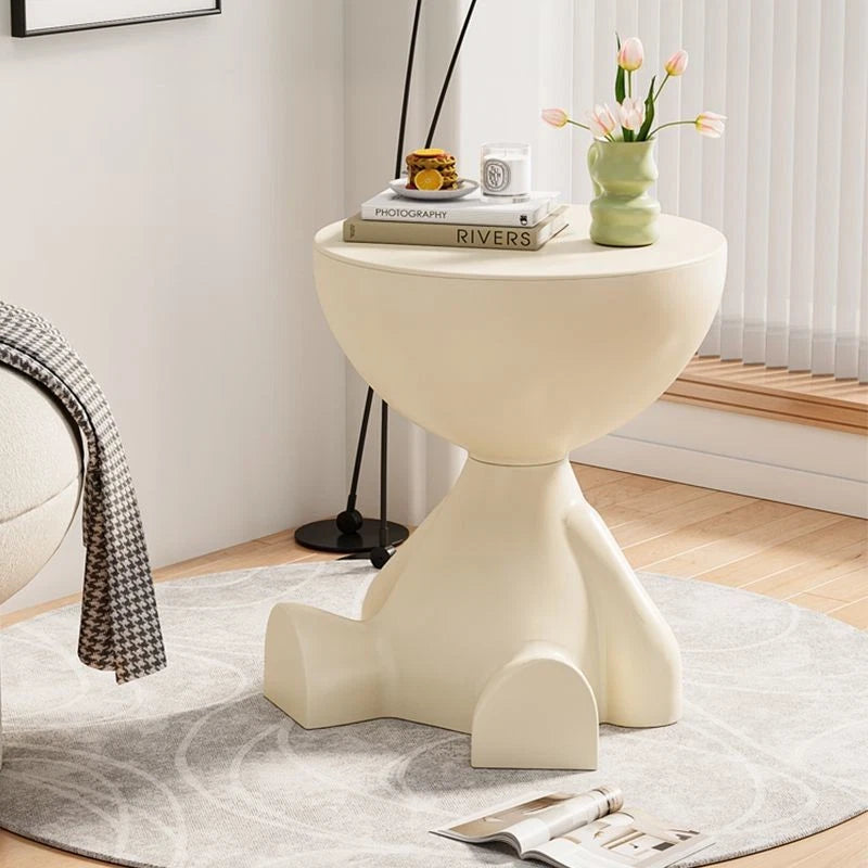 Round Side Table with Storage – Waterproof, Space-Saving End Table