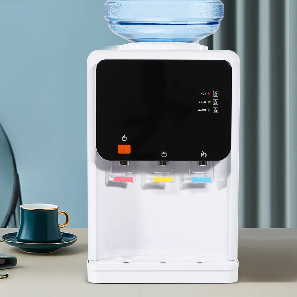 Countertop Hot & Cold Water Dispenser Electric Bottle-Top Cooler 110V White