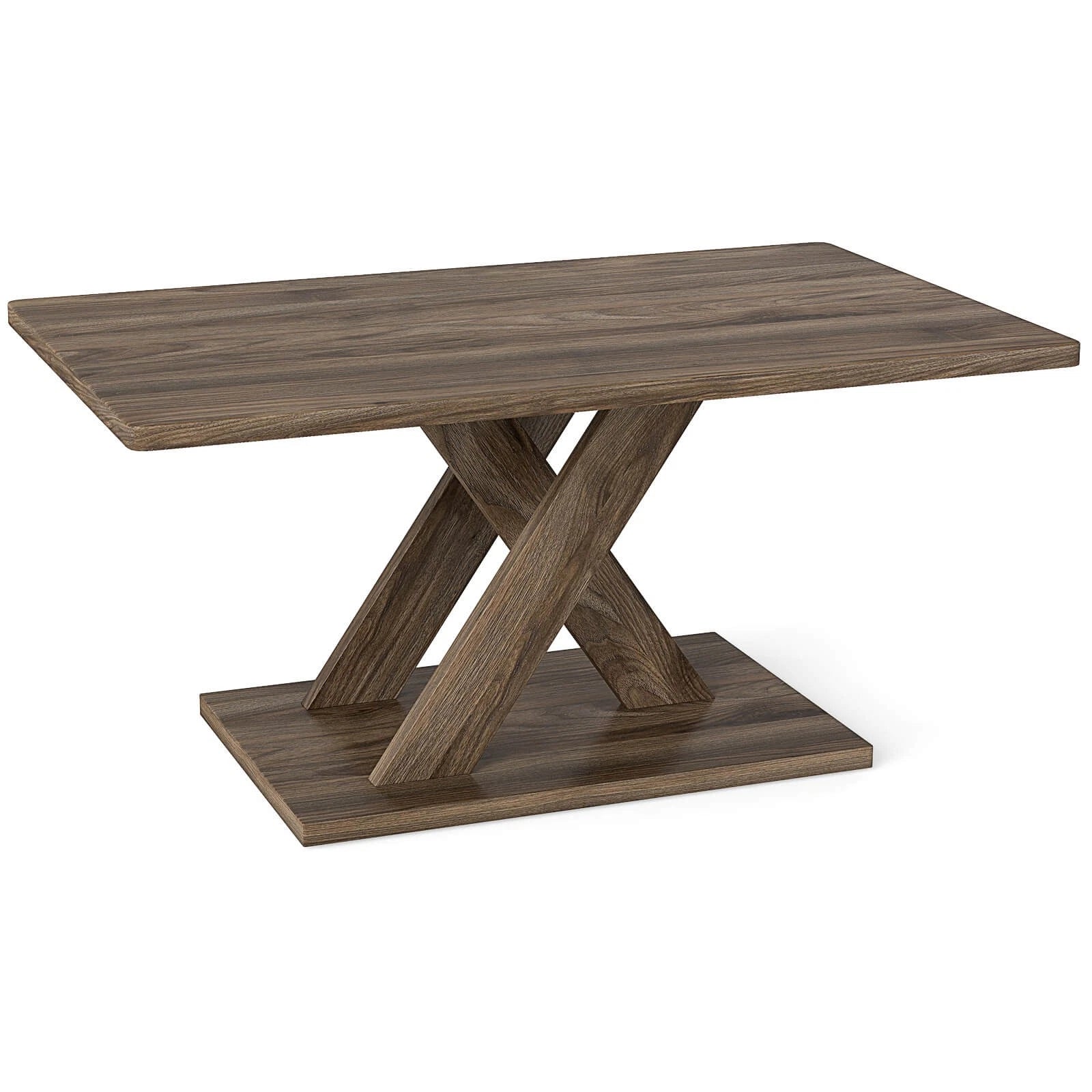 37.5" Modern Coffee Table – Rustic Wood, Stable Base