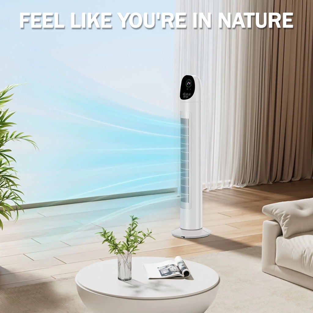34" Tower Fan Oscillating Bladeless Remote Control Timer Quiet Standing Fan