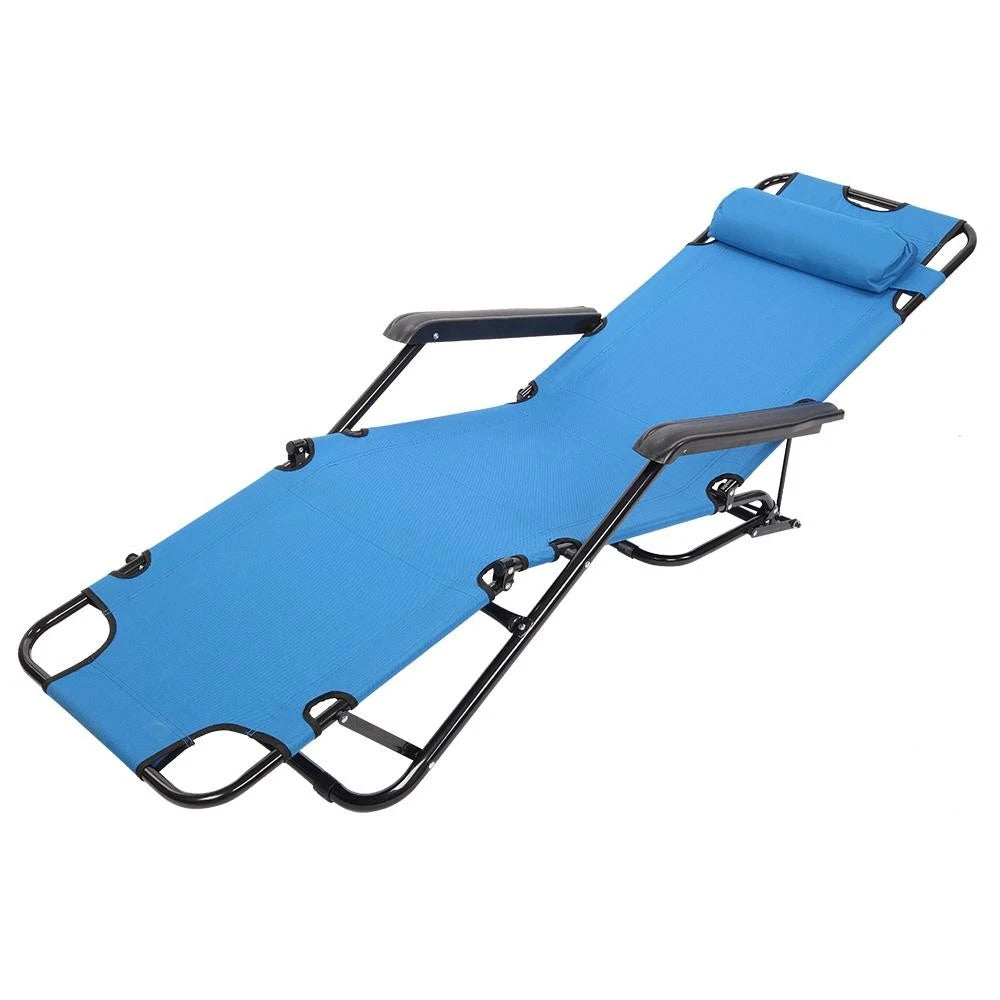 Zero Gravity Chair Folding Recliner Blue Adjustable Outdoor New