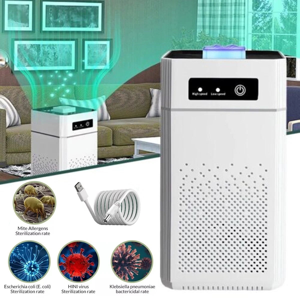 True HEPA Air Purifier for Home Large Room Allergies Smoke Odor Dust 215sqft