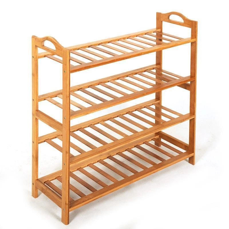 4-Tier Bamboo Shoe Rack – Space-Saving Storage Organizer for Entryway, Closet & Living Room