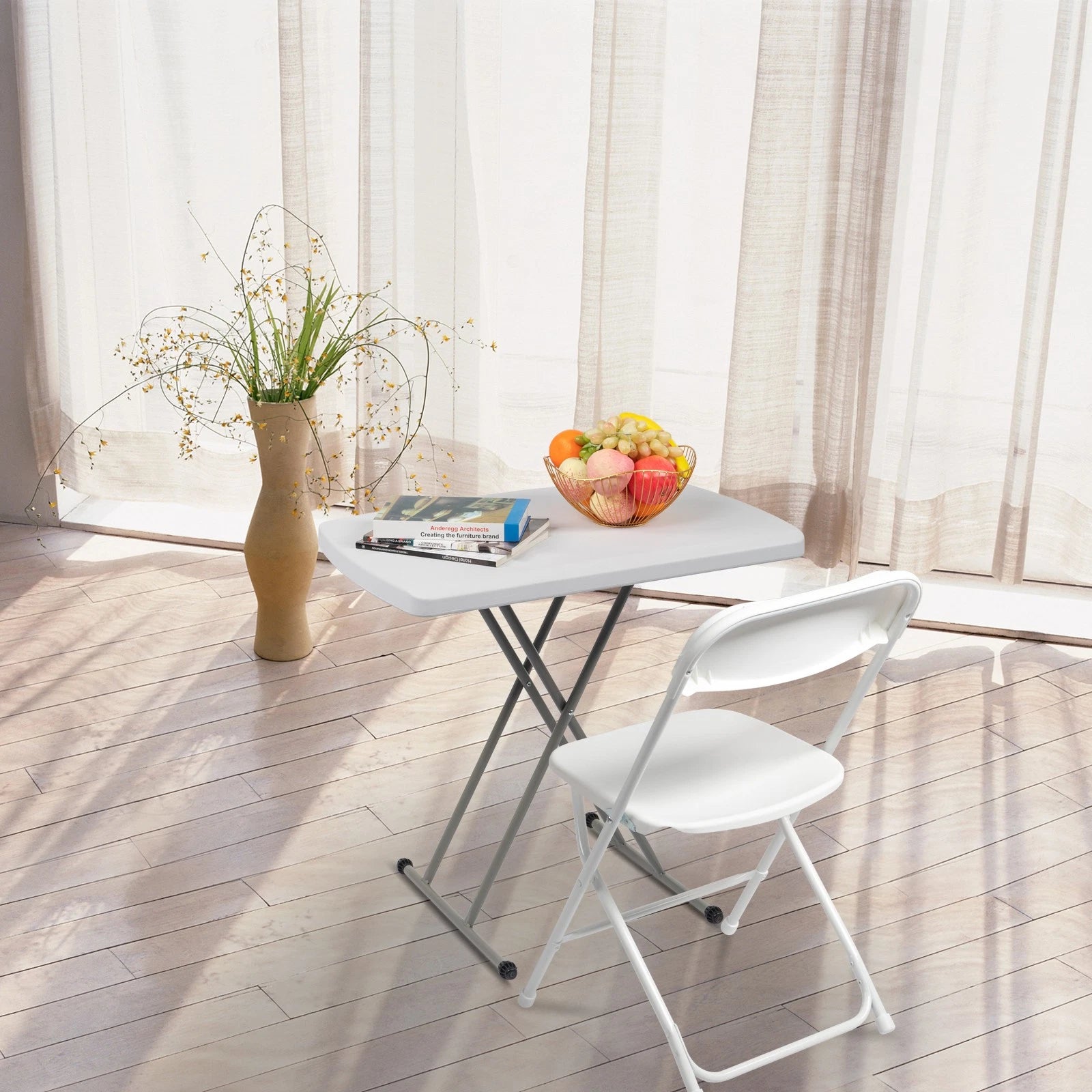 Portable Folding Table with Adjustable Height | Lightweight HDPE Table for Indoor & Outdoor Use
