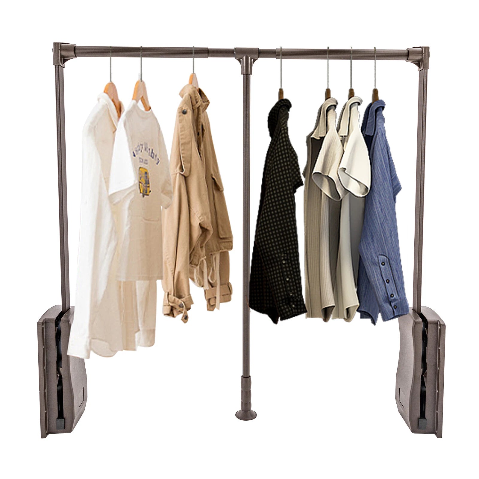 Adjustable Pull-Down Closet Rod – Soft-Close Wardrobe Lift, 35–47" Aluminum Hanging Rack, 55 lb Capacity