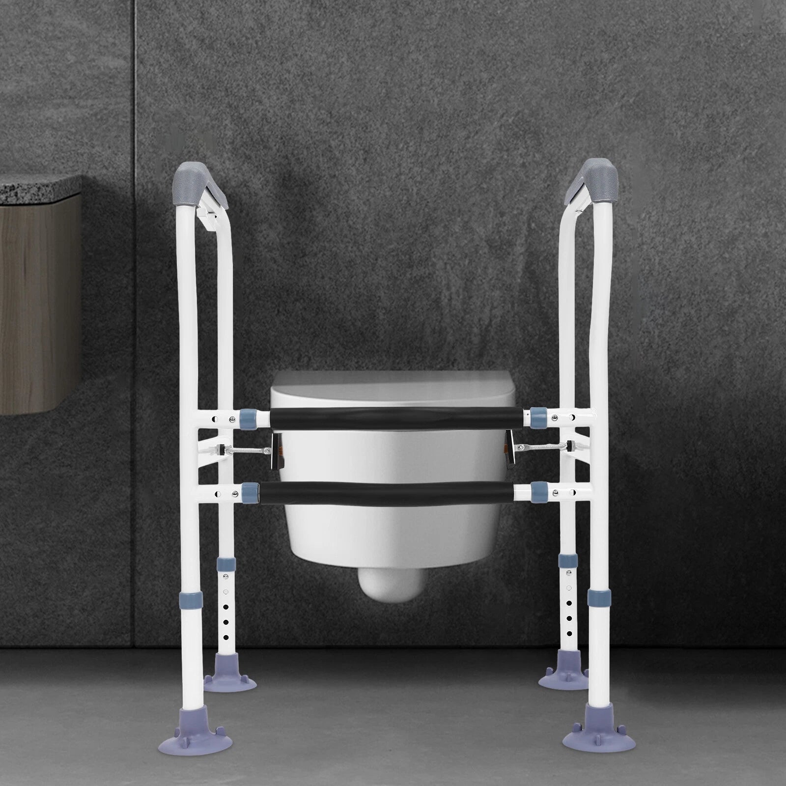 Toilet Safety Rail Frame Adjustable Grab Bar 330lbs Handicap Elderly Support