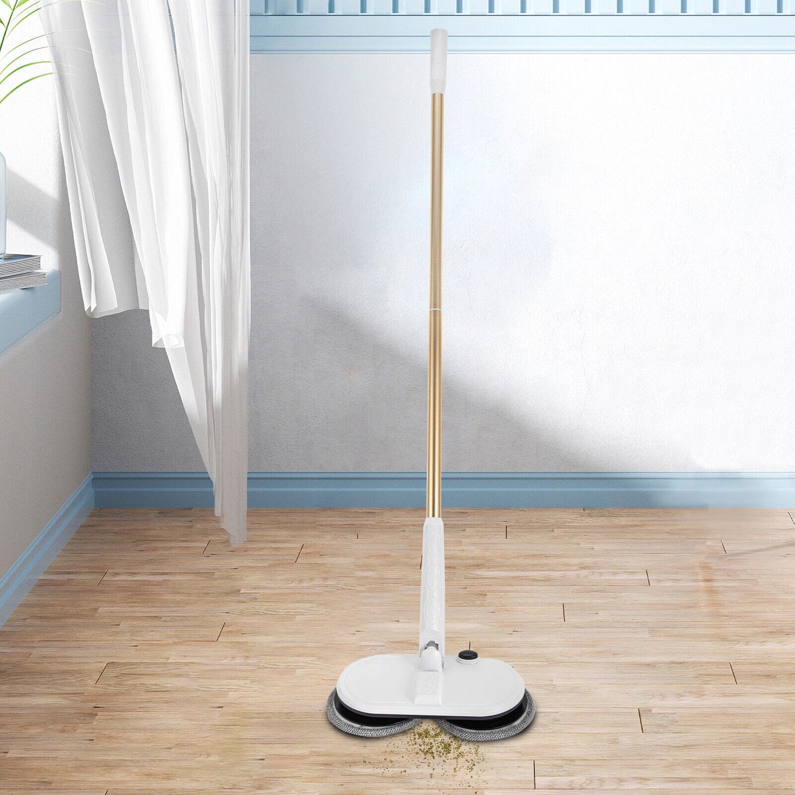 Electric Cordless Mop Rotating Spin Floor Scrubber Rechargeable USB Charging