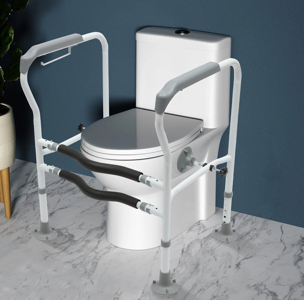 Toilet Safety Rail Frame Adjustable Grab Bar 330lbs Handicap Elderly Support