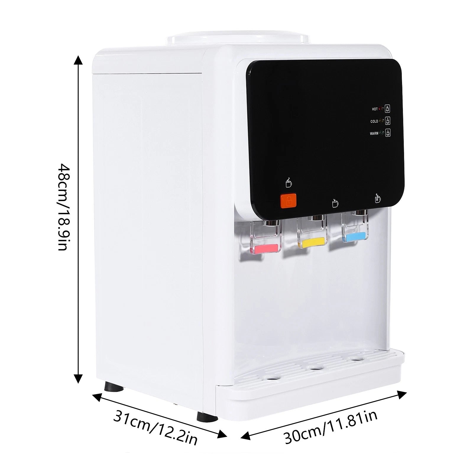 Countertop Hot & Cold Water Dispenser Electric Bottle-Top Cooler 110V White