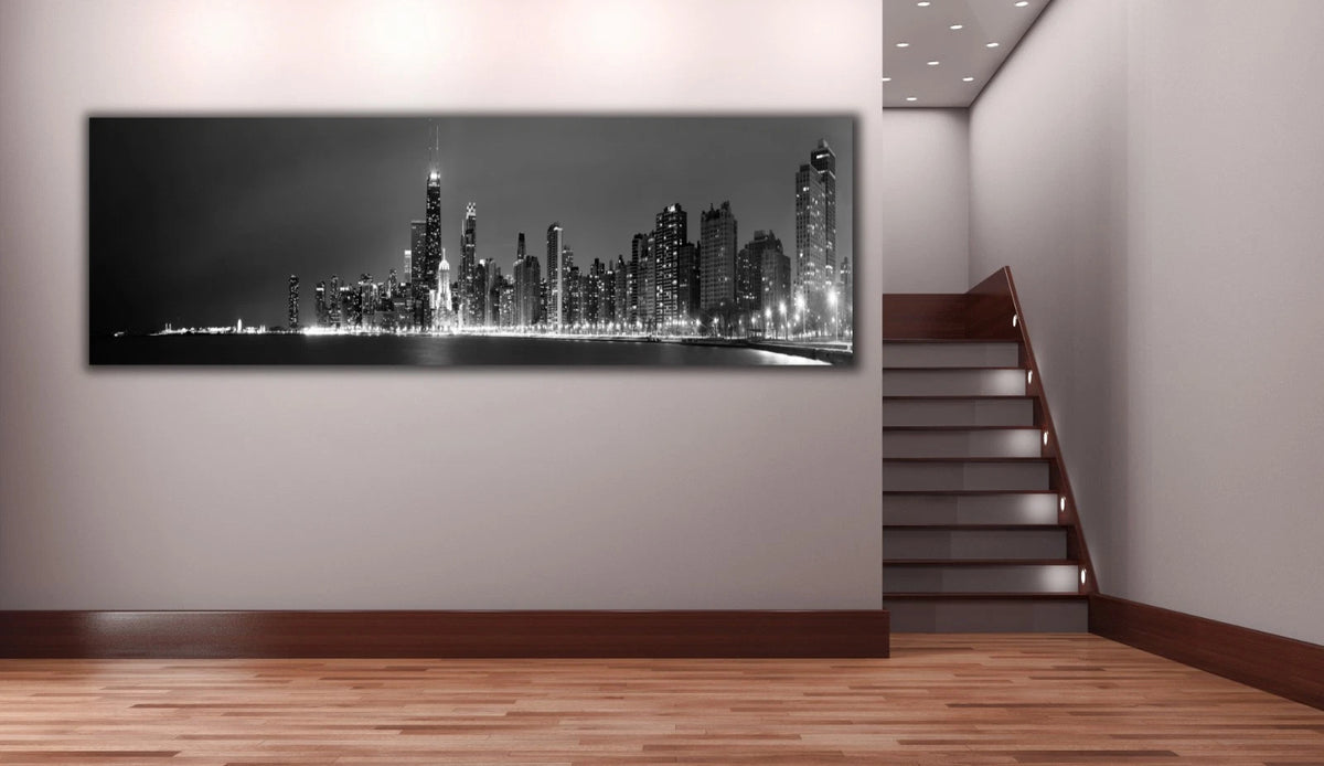 Modern Canvas Wall Art Print 12x36– Abstract Home Decor, Rolled or Ready-to-Hang | Living Room, Bedroom, Office