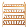 4-Tier Bamboo Shoe Rack – Space-Saving Storage Organizer for Entryway, Closet & Living Room