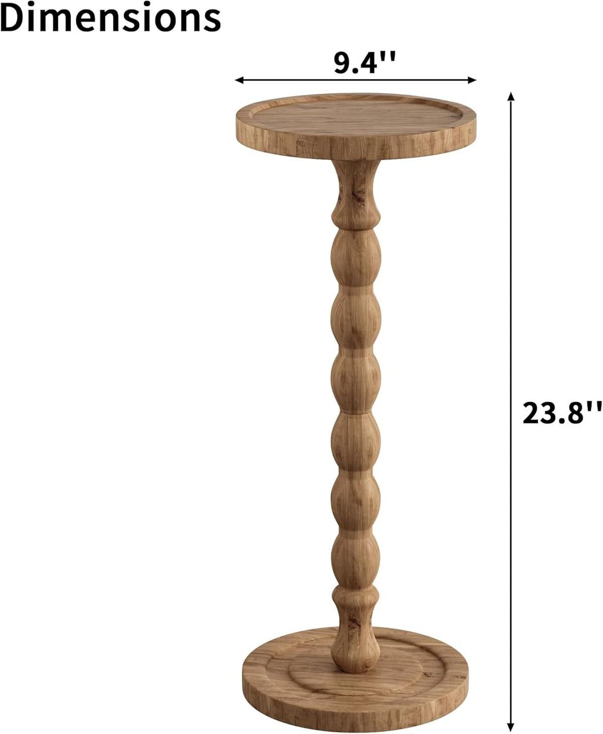 Small Round Wooden Side Table – Mid-Century End Table