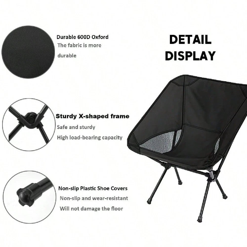 Collapsible Camp Chair with Carrying Bag – Lightweight Folding Outdoor Chair for Camping, Hiking & Beach
