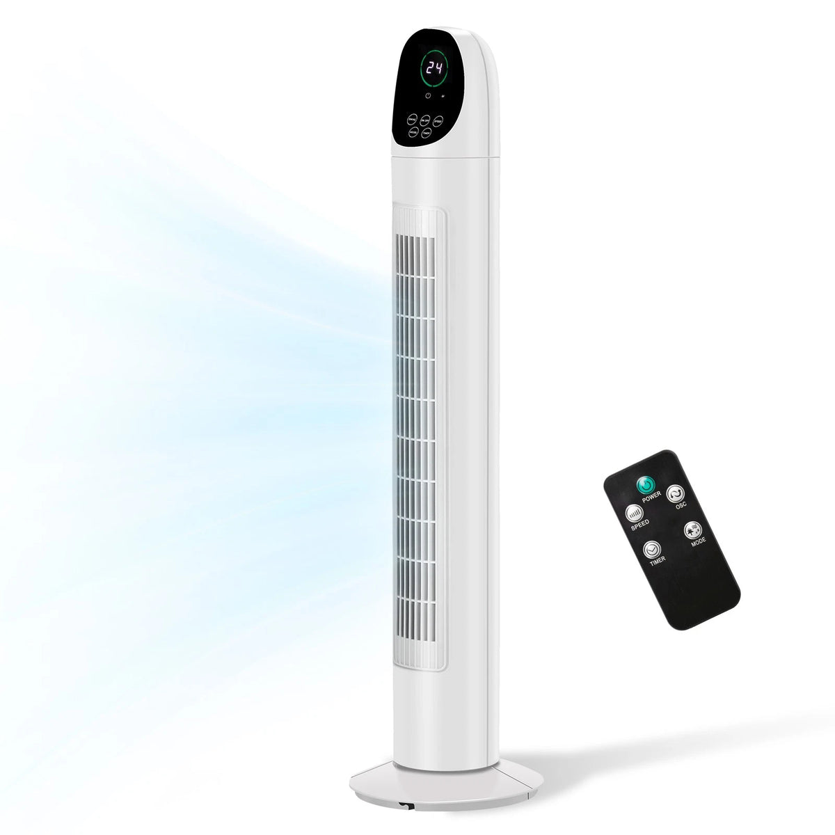 34" Tower Fan Oscillating Bladeless Remote Control Timer Quiet Standing Fan