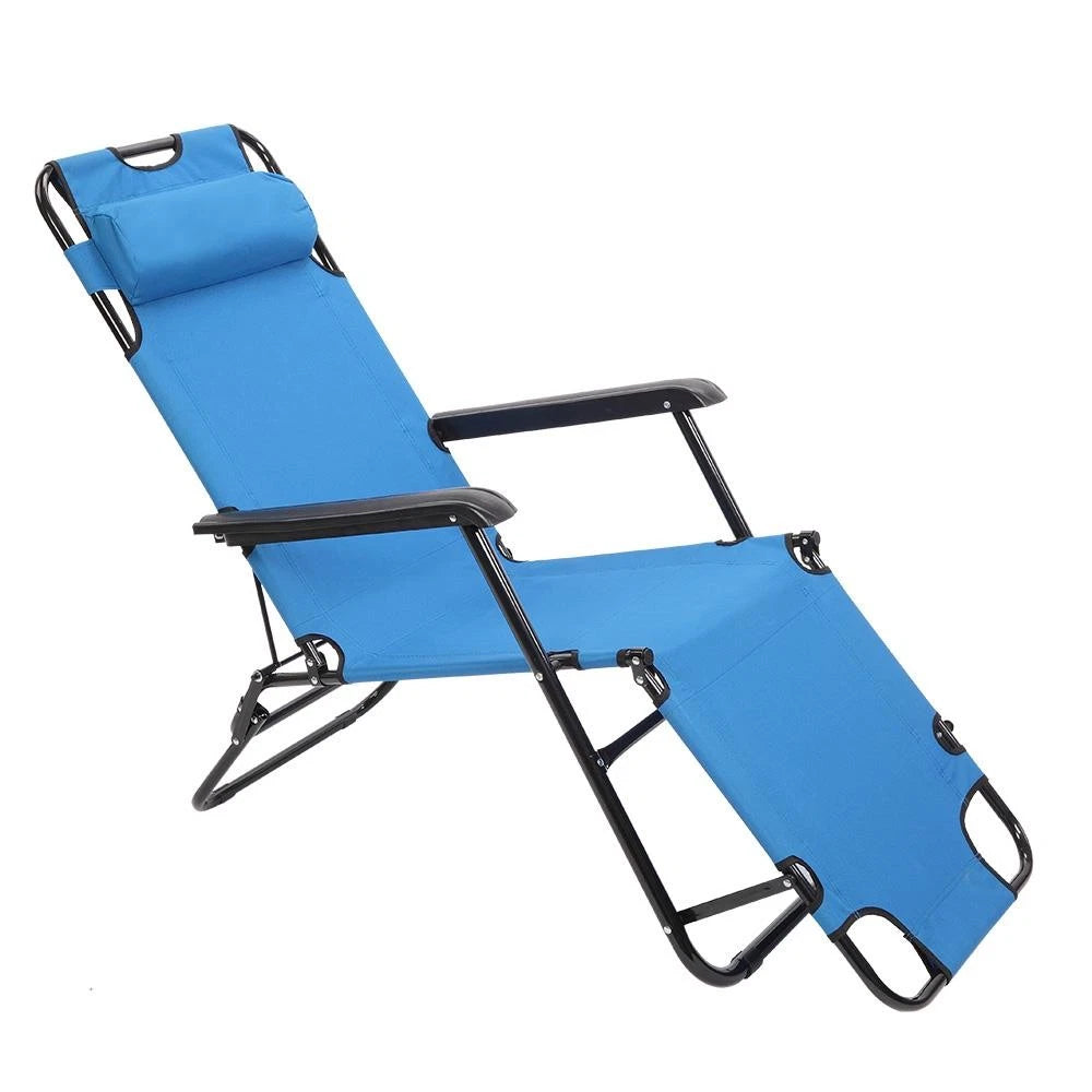Zero Gravity Chair Folding Recliner Blue Adjustable Outdoor New