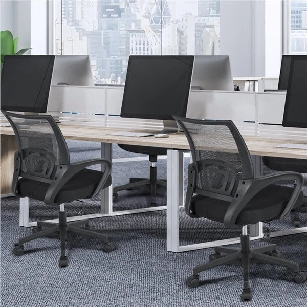 Black Rolling Office Chair – Swivel Mesh Task Chair with Lumbar Support for Desk, Computer & Study Room