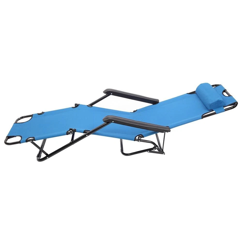 Zero Gravity Chair Folding Recliner Blue Adjustable Outdoor New