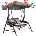 Patio Swing Canopy Replacement Cover – Waterproof UV-Protection Top, 77x43 in Gray
