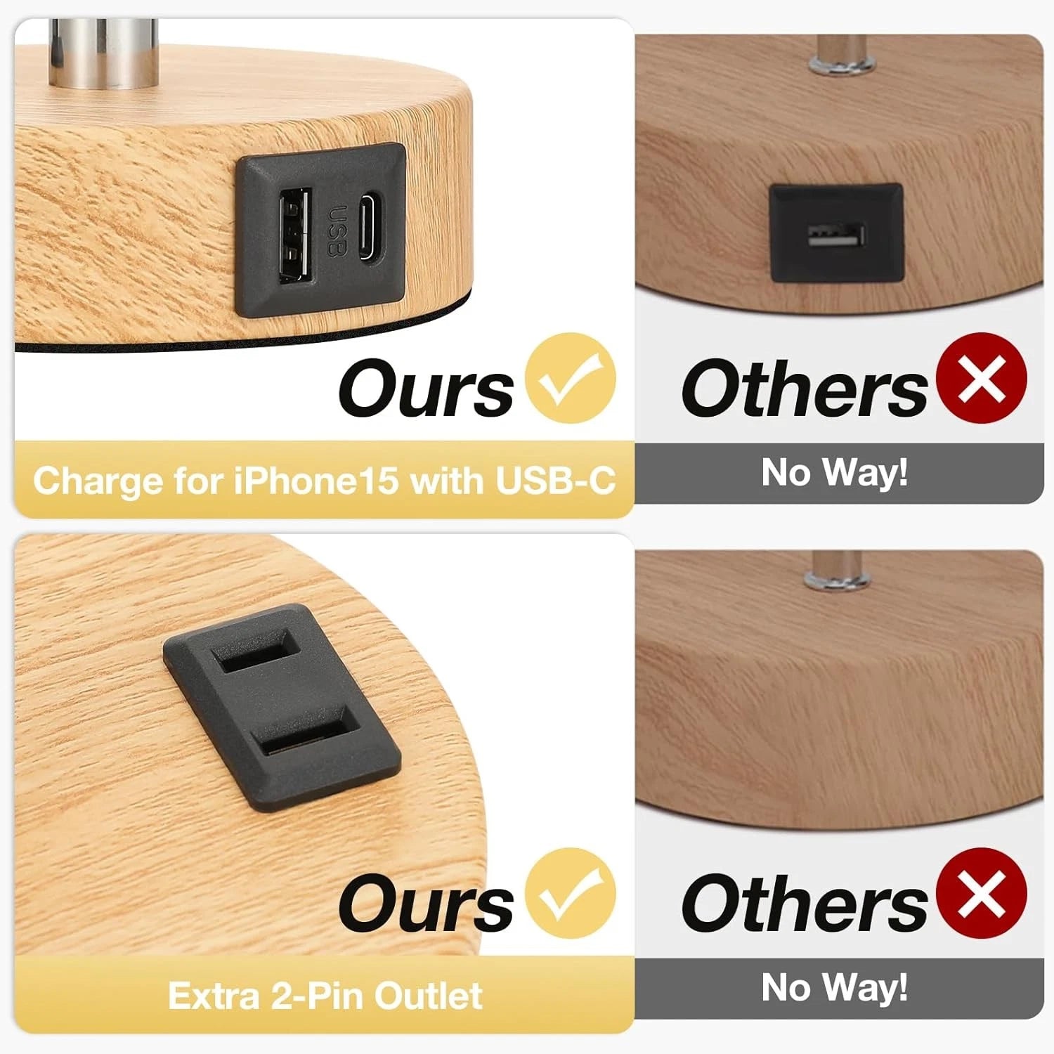 Touch Control Bedside Lamp with USB Charging Station – Modern LED Table Lamp