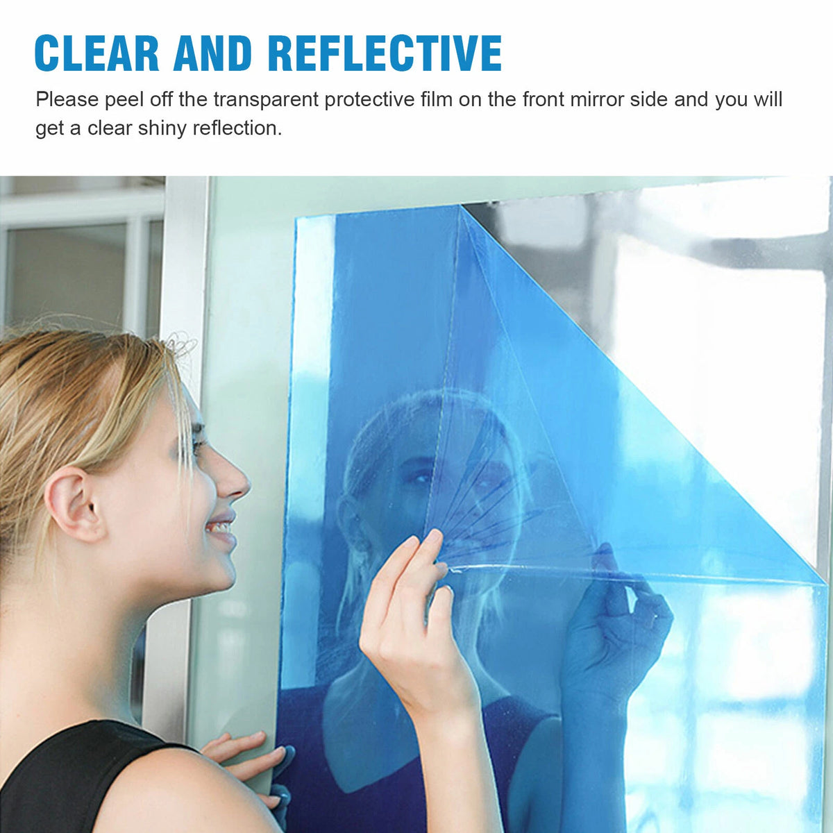 Flexible Mirror Wall Sticker Shatterproof Silver PET Film 50x100cm Free Ship