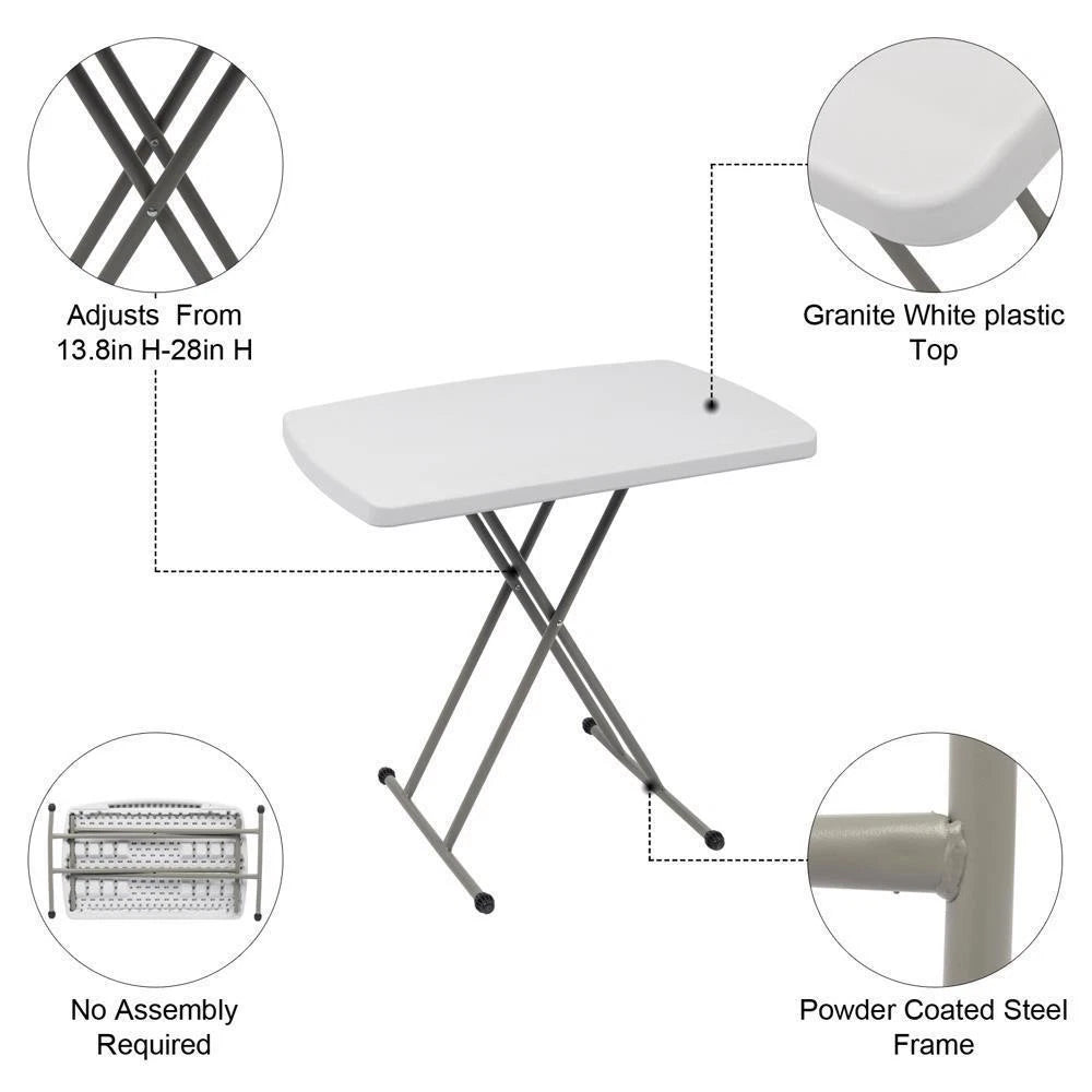 Portable Folding Table with Adjustable Height | Lightweight HDPE Table for Indoor & Outdoor Use