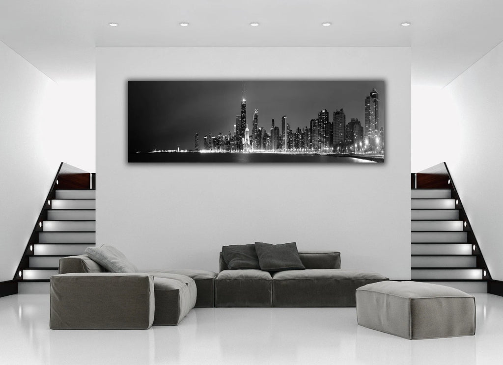 Modern Canvas Wall Art Print 12x36– Abstract Home Decor, Rolled or Ready-to-Hang | Living Room, Bedroom, Office