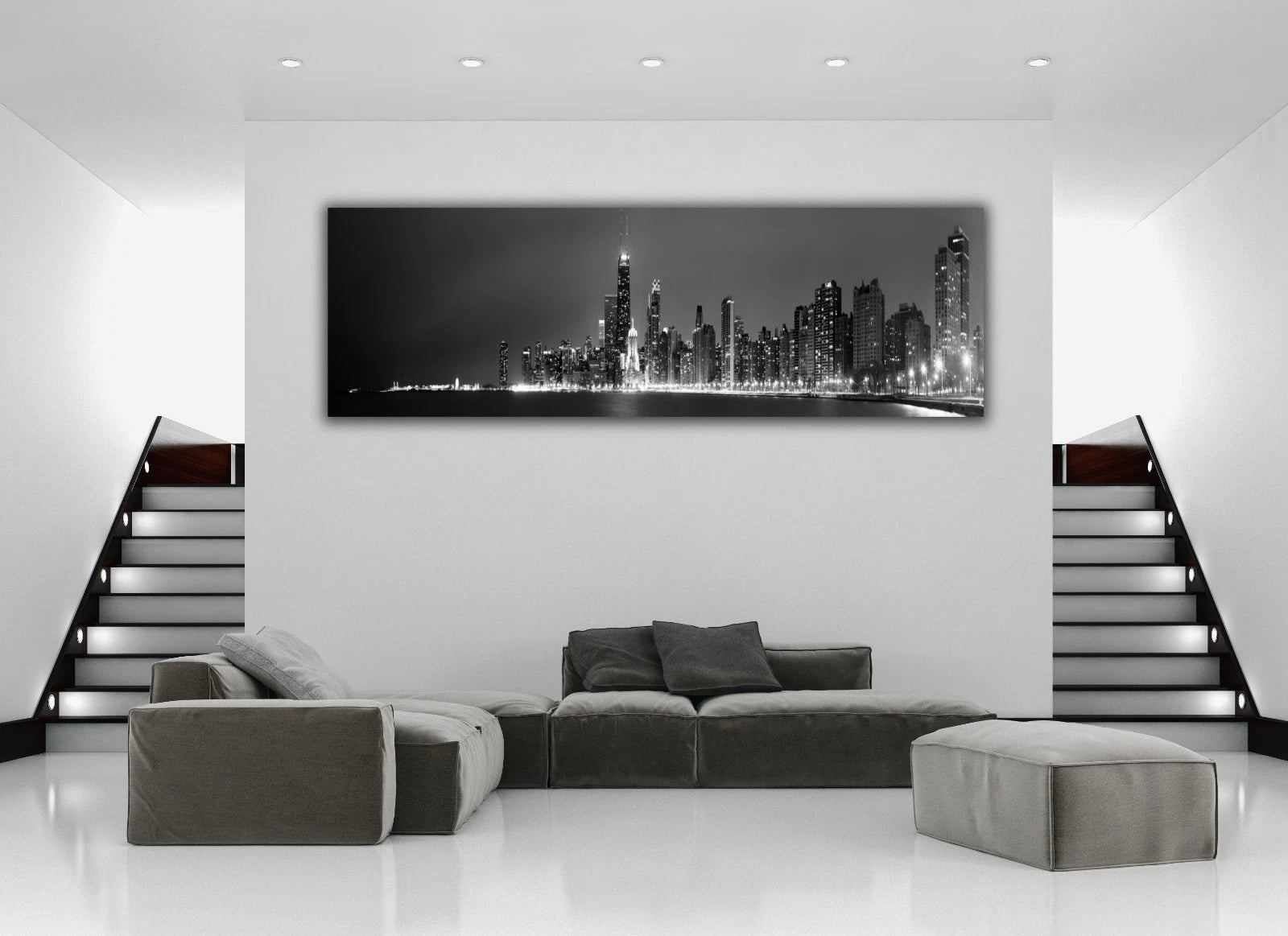 Modern Canvas Wall Art Print 12x36– Abstract Home Decor, Rolled or Ready-to-Hang | Living Room, Bedroom, Office