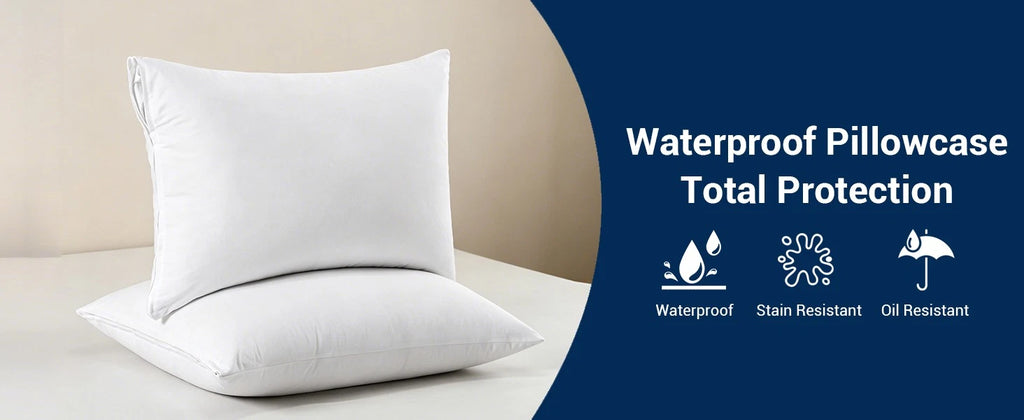 Waterproof Pillow Protector Cover – Zippered, Noiseless & Breathable 4x24