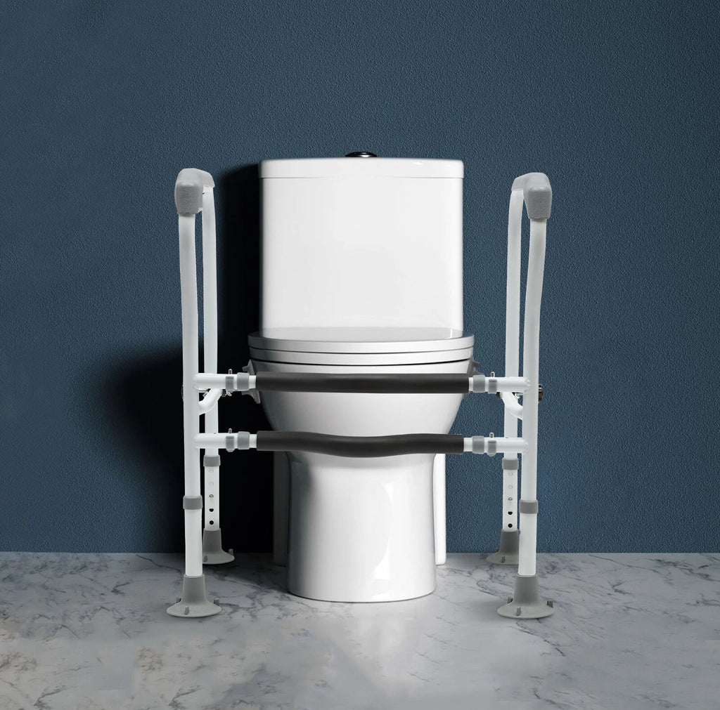 Toilet Safety Rail Frame Adjustable Grab Bar 330lbs Handicap Elderly Support