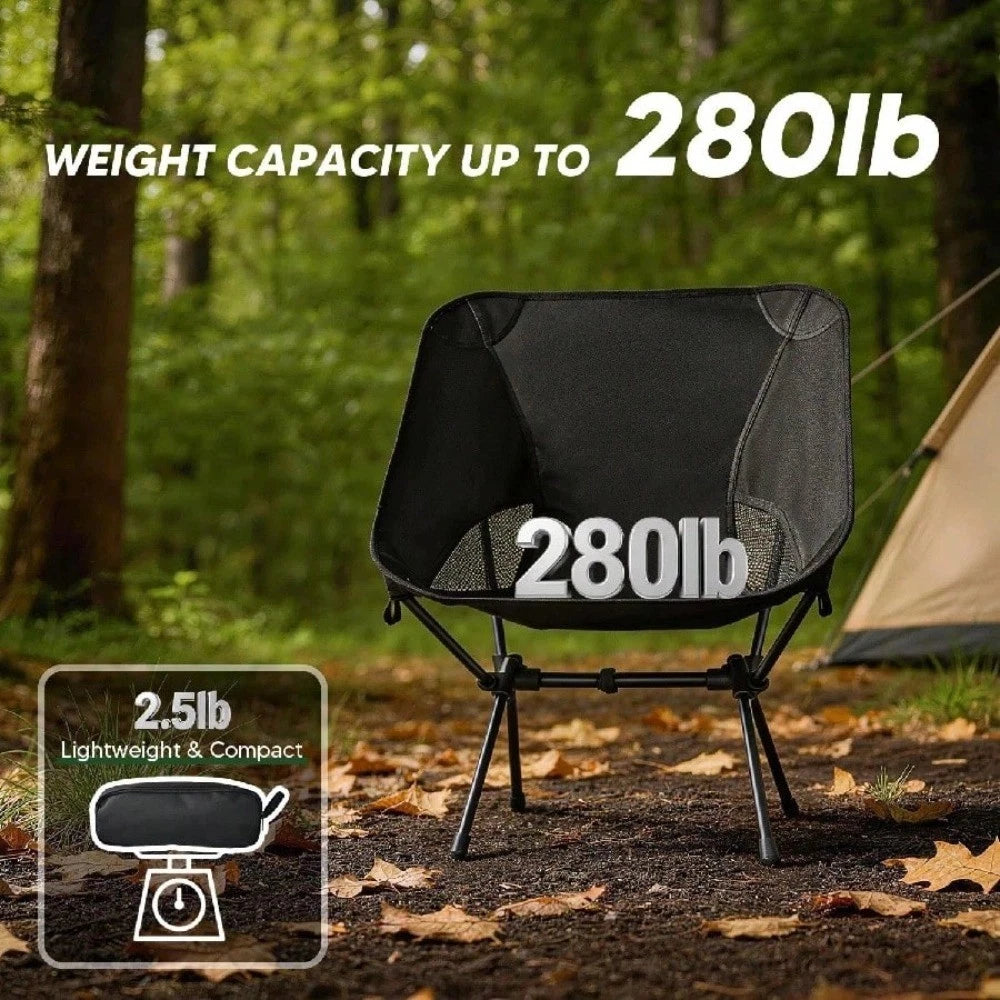Collapsible Camp Chair with Carrying Bag – Lightweight Folding Outdoor Chair for Camping, Hiking & Beach