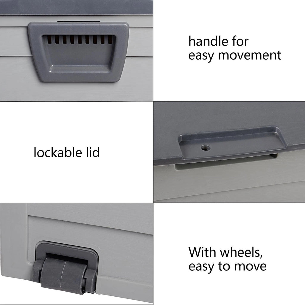 75 Gallon Outdoor Storage Deck Box with Wheels – Weatherproof Patio & Garden Storage Bin, 260L