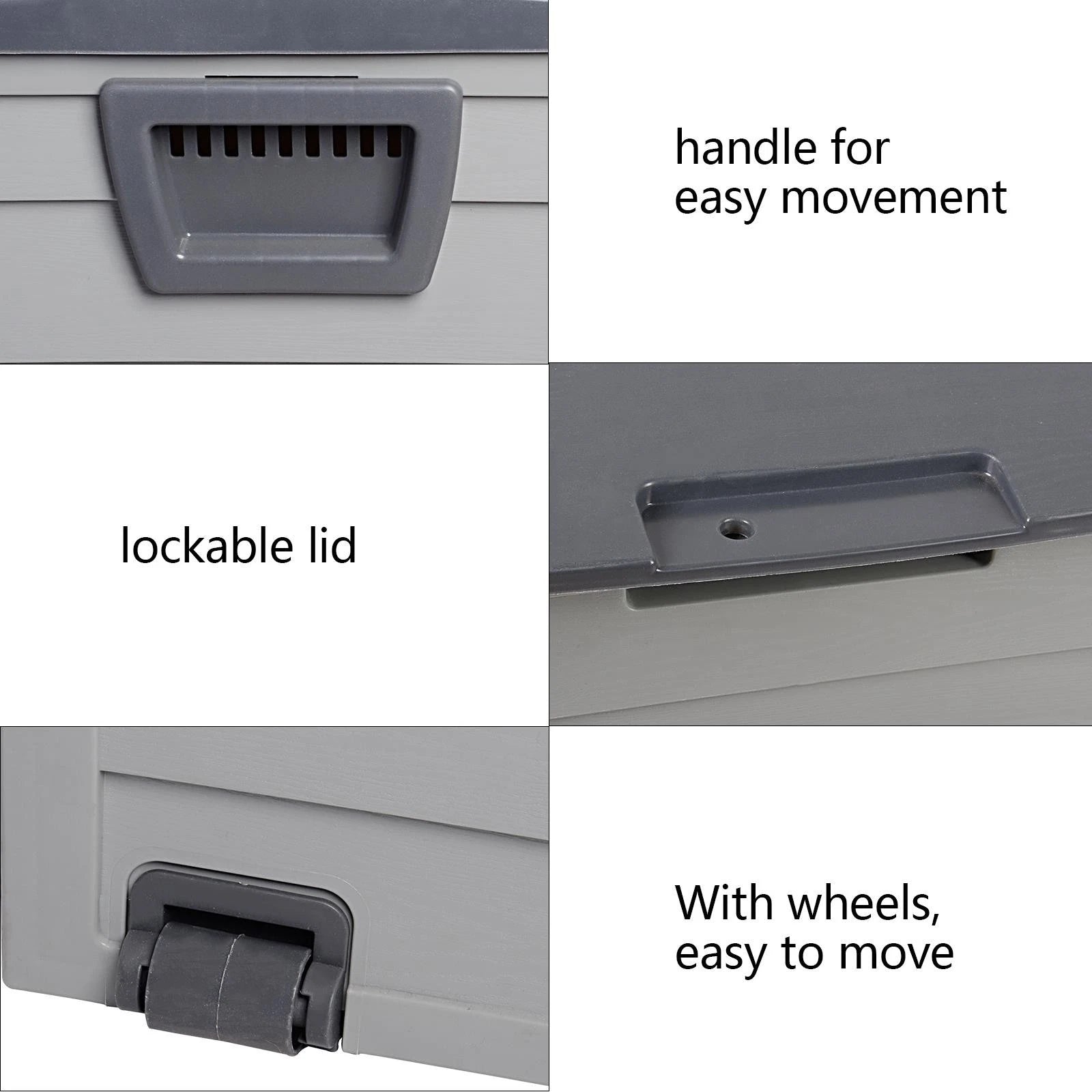 75 Gallon Outdoor Storage Deck Box with Wheels – Weatherproof Patio & Garden Storage Bin, 260L