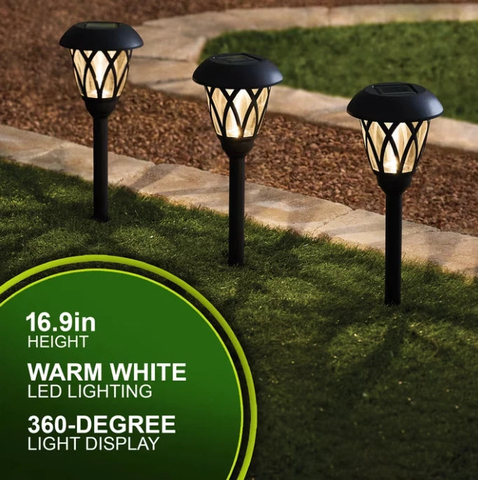 Solar Pathway Lights 6-Pack – Outdoor LED Lattice Lights, Dusk to Dawn, Waterproof Garden Lighting