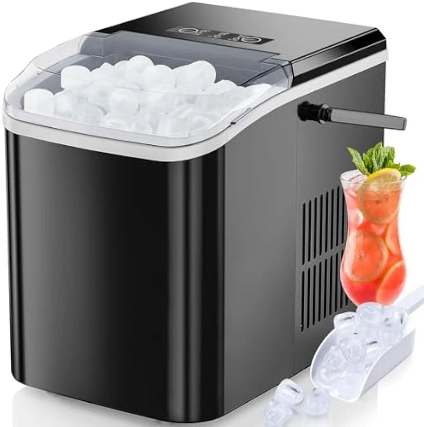 Portable Countertop Ice Maker | Fast 6-Min Ice Cubes, Self-Cleaning