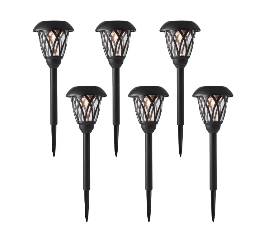 Solar Pathway Lights 6-Pack – Outdoor LED Lattice Lights, Dusk to Dawn, Waterproof Garden Lighting