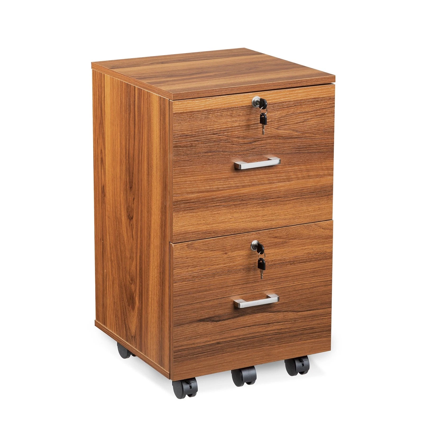 Mobile Lateral File Cabinet 2-Drawer Wood Home Office Craft Room