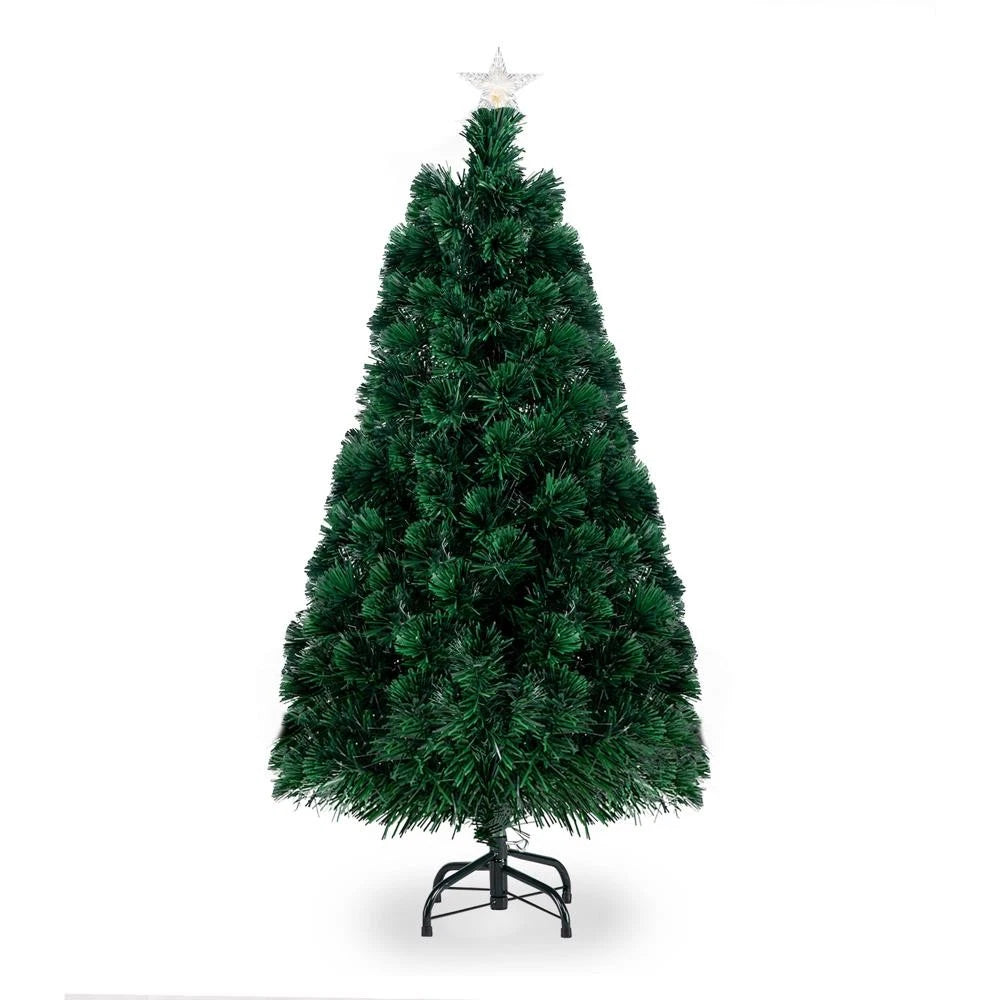 6FT Pre-Lit Artificial Christmas Tree – Fiber Optic Color-Changing LED Lights, 230 Branches