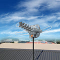 Long-Range Outdoor TV Antenna – 990 Miles, Motorized 360° Rotation, 36dB Amplifier, 4K/1080P HD, VHF/UHF/FM