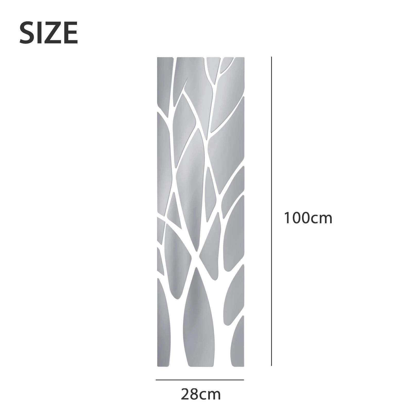 Modern Mirrored Tree Wall Sticker Silver Acrylic DIY Decor