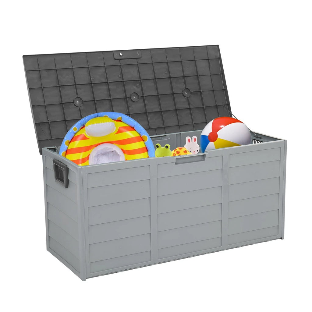 75 Gallon Outdoor Storage Deck Box with Wheels – Weatherproof Patio & Garden Storage Bin, 260L