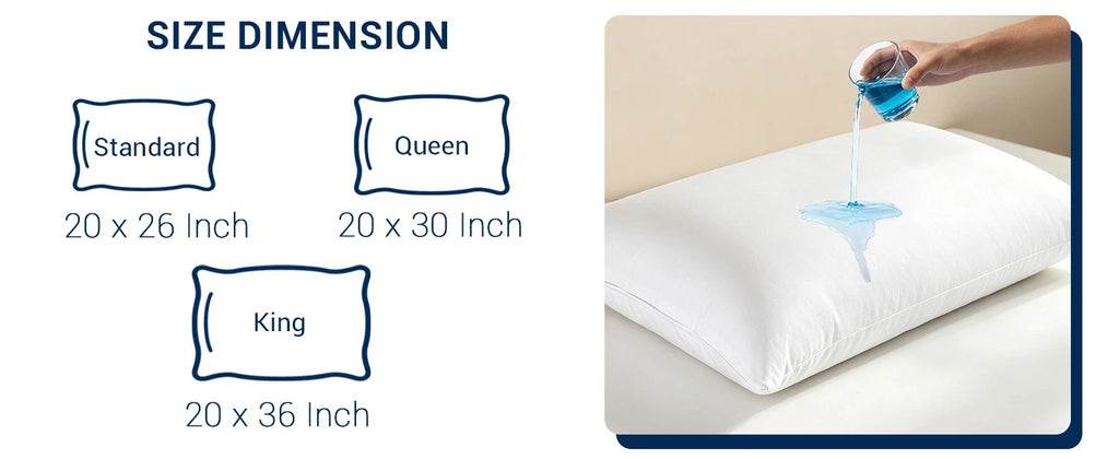 Waterproof Pillow Protector Cover – Zippered, Noiseless & Breathable 4x24