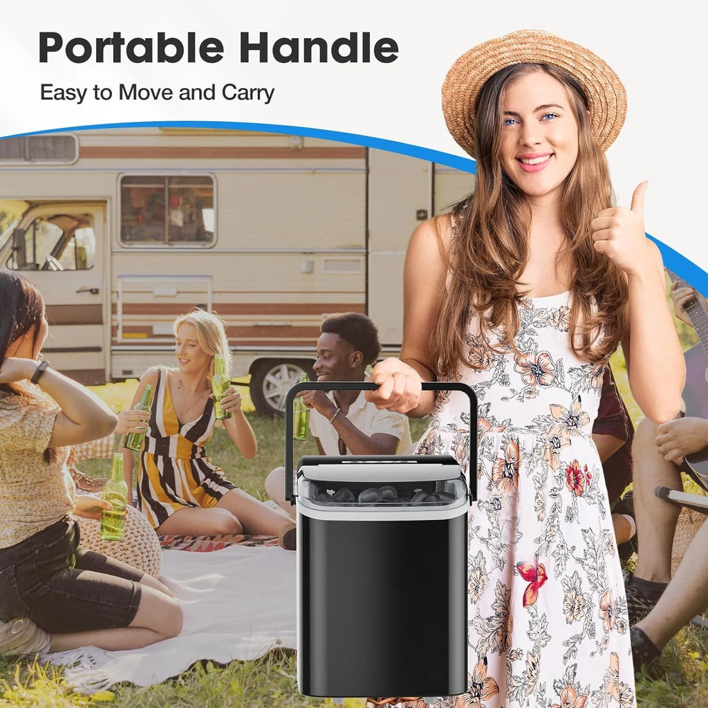 Portable Countertop Ice Maker | Fast 6-Min Ice Cubes, Self-Cleaning