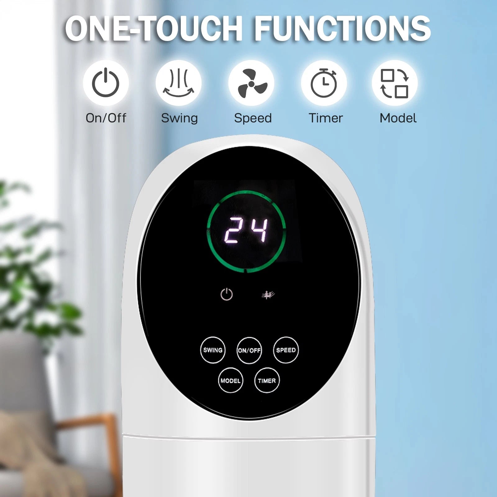 34" Tower Fan Oscillating Bladeless Remote Control Timer Quiet Standing Fan