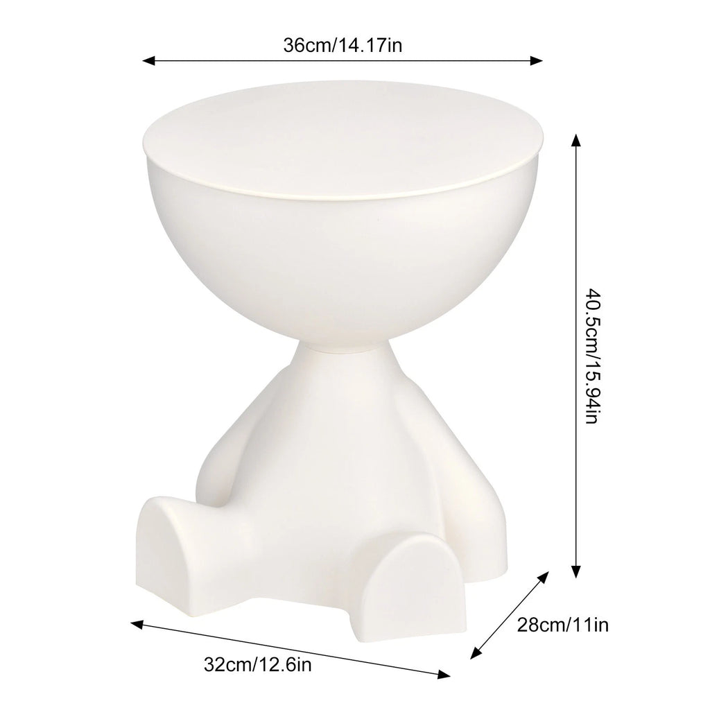 Round Side Table with Storage – Waterproof, Space-Saving End Table