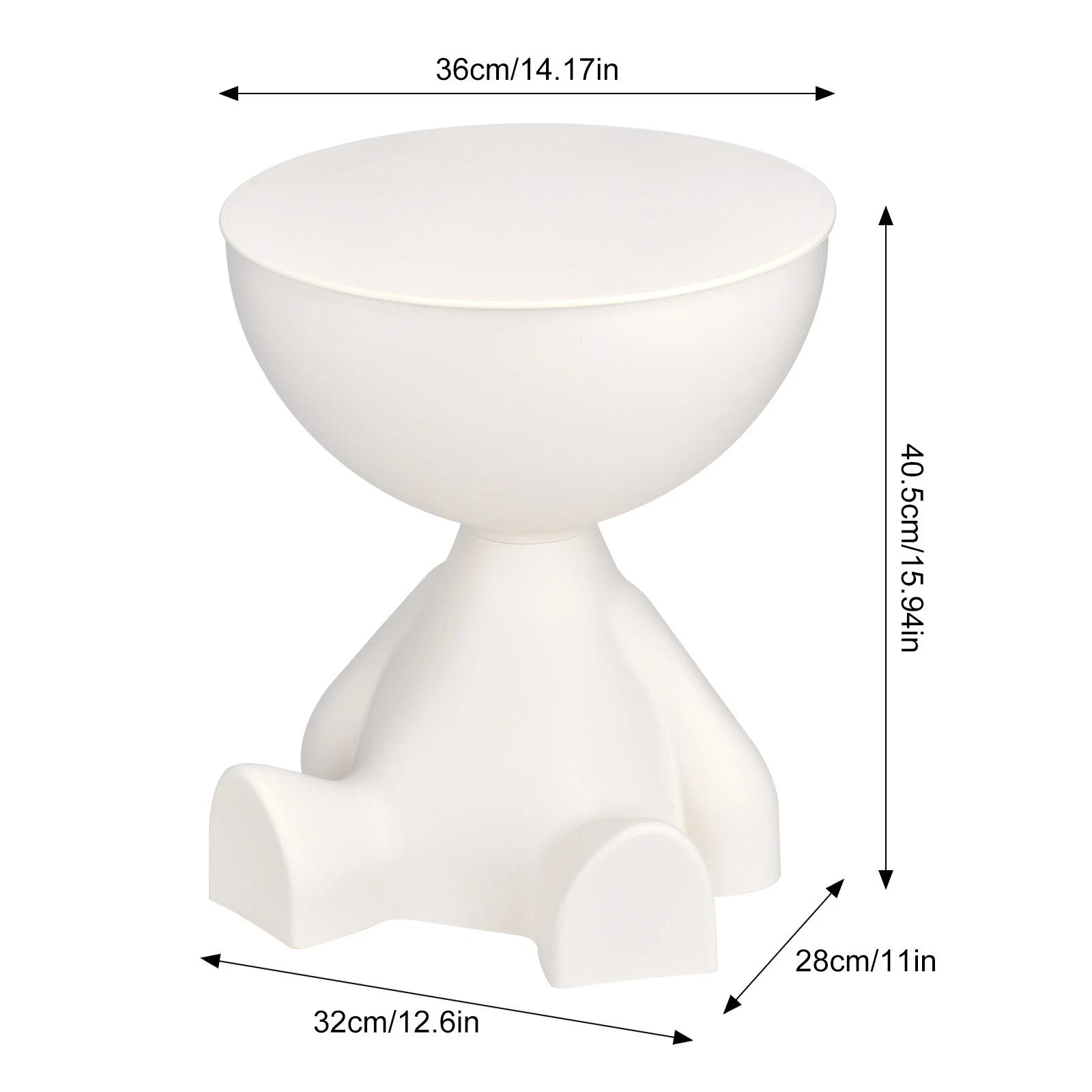 Round Side Table with Storage – Waterproof, Space-Saving End Table