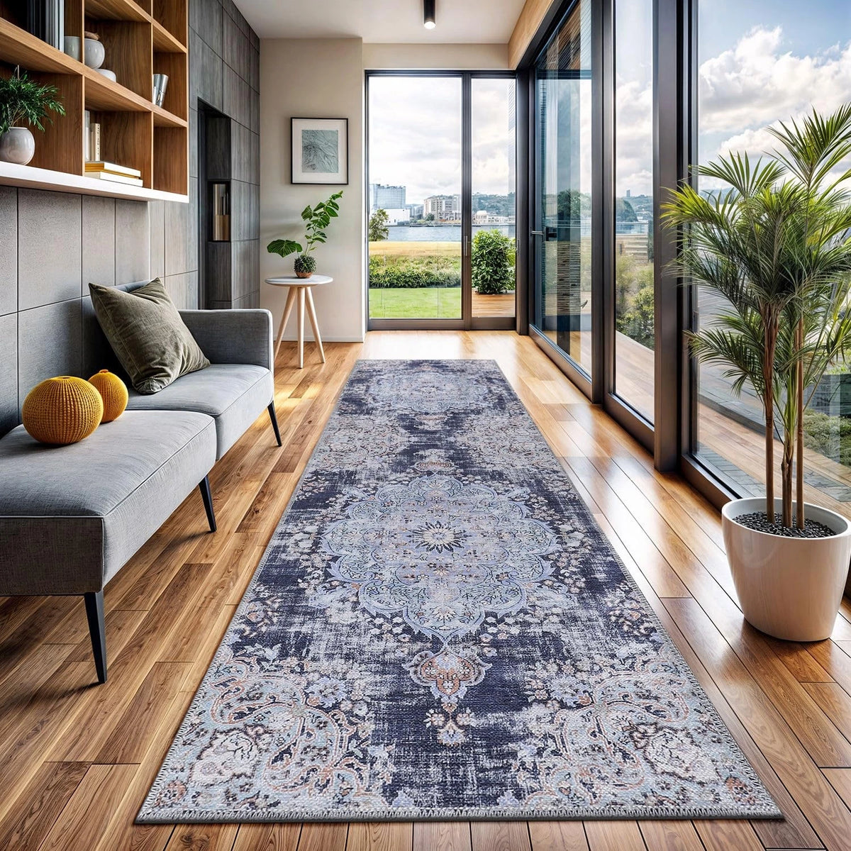 Machine Washable 2x7 Runner Rug – Non-Slip Vintage Oriental Carpet